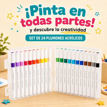 SET MARCADORES ACRILICOS X24