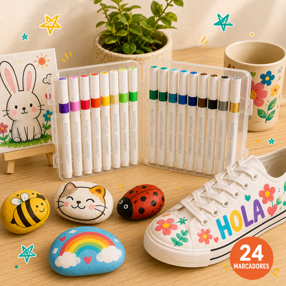 SET MARCADORES ACRILICOS X24